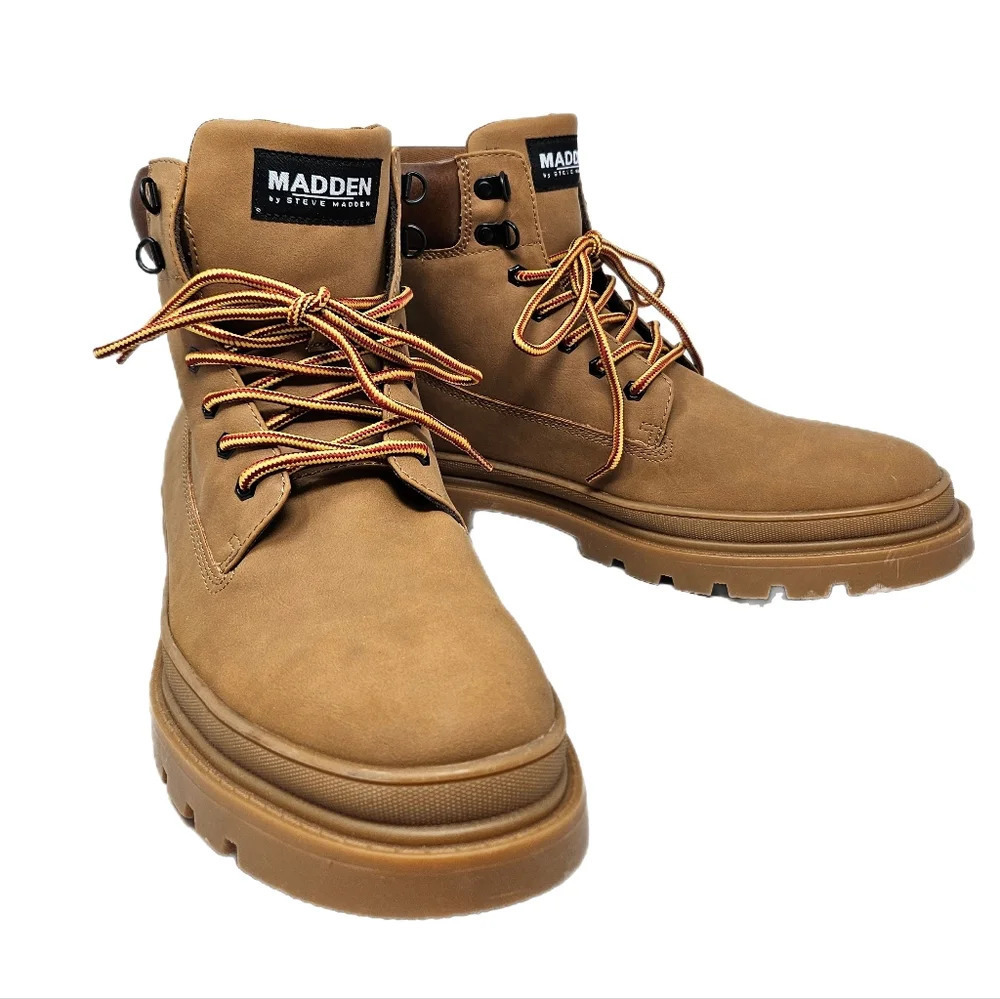 Madden By Steve Madden Men's Ortholite Sz 13 Faux Leather Casual Comfort Boots